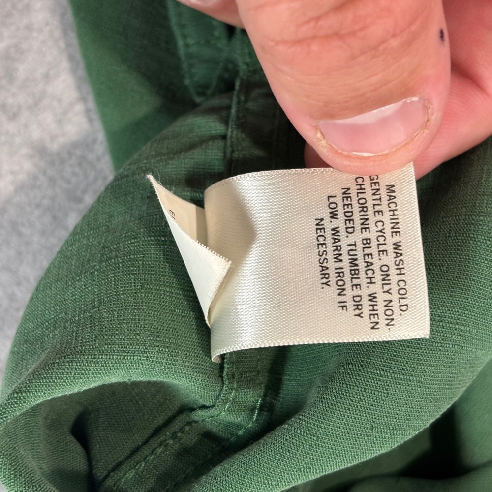 REI Mens XXL Green Short Sleeve Button Down Camp Shirt Modal Rayon Blend Logo - Picture 8 of 9